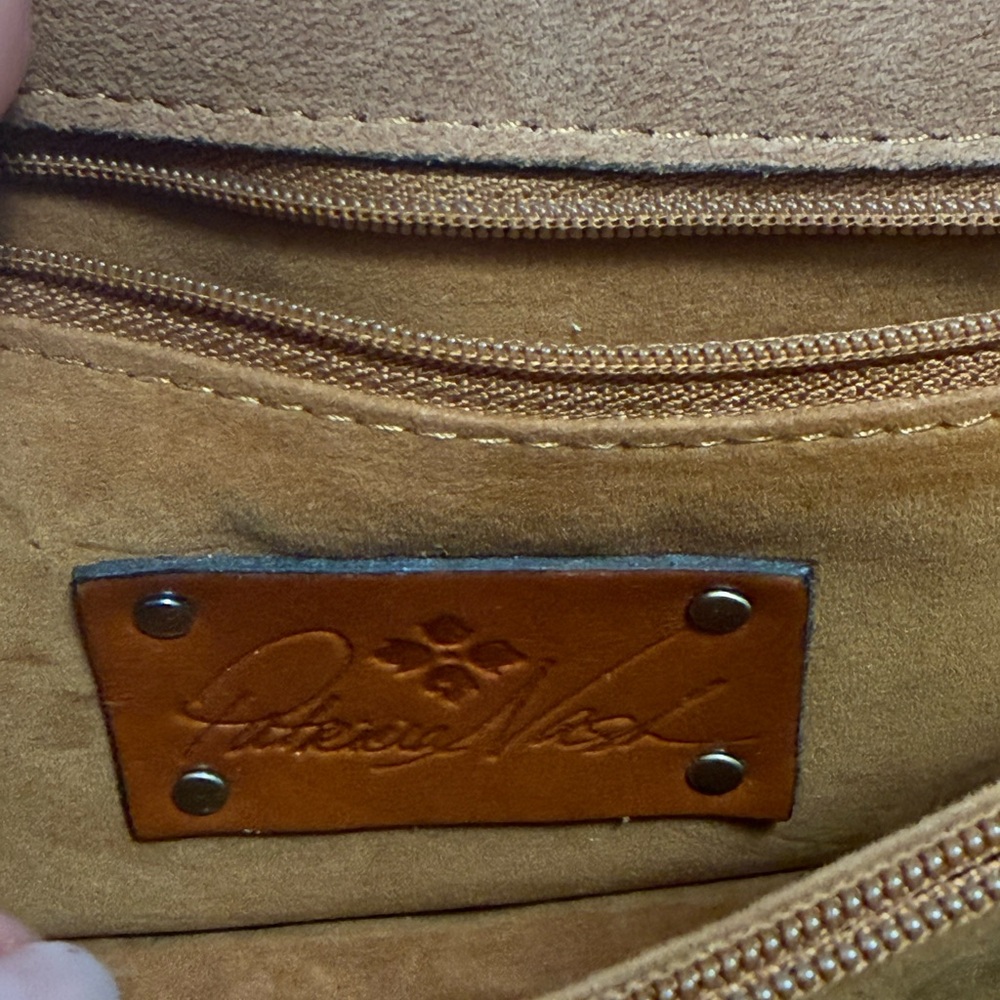 Patricia Nash Brown Croc-Embossed Crossbody Bag turn lock flap purse - Picture 11 of 12